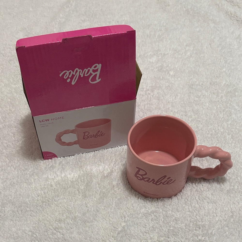 Barbie Pink Ceramic Mug with Twisted Handle